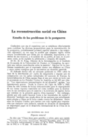 La reconstrucción social en China: estudio de los problemas de la postguerra