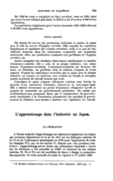 L'apprentissage dans l'industrie au Japon