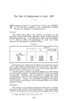 The state of employment in April 1921