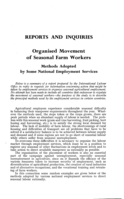 Organised movement of seasonal farm workers: methods adopted by some national employment services