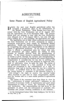 Some phases of English agricultural policy