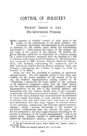 Workers' control in Italy: the government proposal