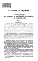 Le statut juridique des voyageurs et représentants du commerce et de l'industrie: II