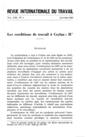 Les conditions de travail à Ceylan: II