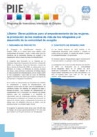 Líbano: obras públicas para el empoderamiento de las mujeres, la promoción de los medios de vida de los refugiados y el desarrollo de la comunidad de acogida
