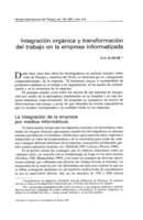 Integración orgánica y transformación del trabajo en la empresa informatizada