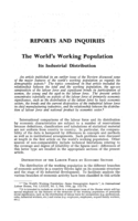 The world's working population: its industrial distribution