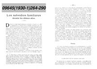 Los subsidios familiares durante los últimos años