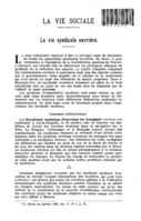 La vie syndicale ouvrière