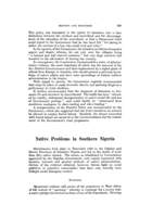 Native problems in southern Nigeria