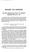 Juvenile employment under the national industrial recovery act