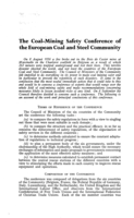 The coal-mining safety conference of the European coal and steel community