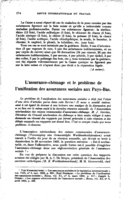L'assurance-chômage et le problème de l'unification des assurances sociales aux Pays-Bas