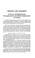 A survey of employment, unemployment and underemployment in Ceylon
