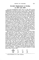 Juvenile employment in Sweden in 1927 and 1928