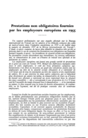Prestations non obligatoires fournies par les employeurs européens en 1955