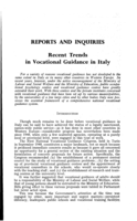 Recent trends in vocational guidance in Italy
