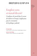 Emplois verts et travail décent ?: conditions de travail dans le secteur des déchets en Europe et implications pour les orientations de la politique syndicale