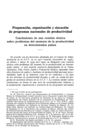 Preparación, organización y ejecución de programas nacionales de productividad: conclusiones de una reunión técnica sobre problemas del aumento de la productividad en determinados países