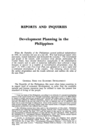 Development planning in the Philippines