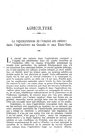 La réglementation de l'emploi des enfants dans l'agriculture au Canada et aux Etats-Unis