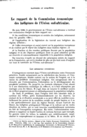 Le rapport de la Commission économique des indigènes de l'Union sud-africaine