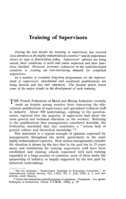 Training of supervisors