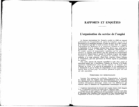 L'organisation du service de l'emploi