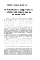 El movimiento cooperativo: condiciones modernas de su desarrollo