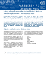 Integrating green jobs in the United Nations joint programmes: a guidance note