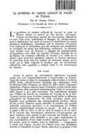 Le problème du contrat collectif de travail en France