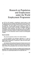 Research on population and employment under the World Employment Programme