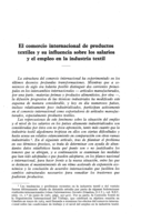 El comercio internacional de productos textiles y su influencia sobre los salarios y el empleo en la industria textil