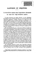 Le travail des enfants dans l'agriculture allemande au cours des vingt dernières années