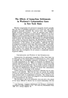 The effects of lump-sum settlements in workmen's compensation cases in New York state