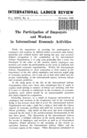 The participation of employers and workers in international economic activities