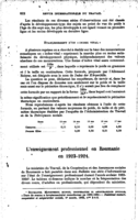 L'enseignement professionnel en Roumanie en 1923-1924