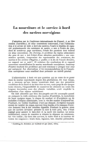 La nourriture et le service à bord des navires norvégiens