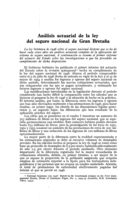 Análisis actuarial de la ley del seguro nacional de Gran Bretaña