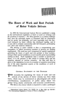 The hours of work and rest periods of motor vehicle drivers