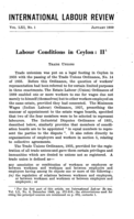 Labour conditions in Ceylon: II