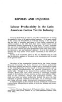 Labour productivity in the Latin American cotton textile industry