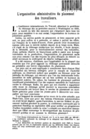 L'organisation administrative du placement des travailleurs