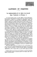 La réglementation de la durée du travail dans l'industrie en Europe: I