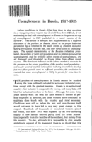 Unemployment in Russia: 1917-1925