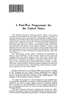 A post-war programme for the Unites States