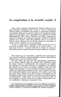 La coopération et la sécurité sociale: I