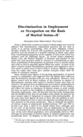 Discrimination in employment or occupation on the basis of marital status: II