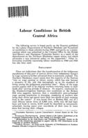 Labour conditions in British Central Africa