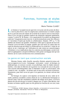 Femmes, hommes et styles de direction